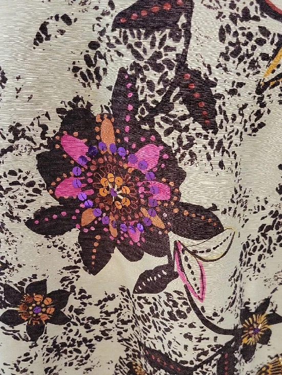 Anthracite Silk Sequin and Bead Midi Full Skirt - Picture 2 of 8